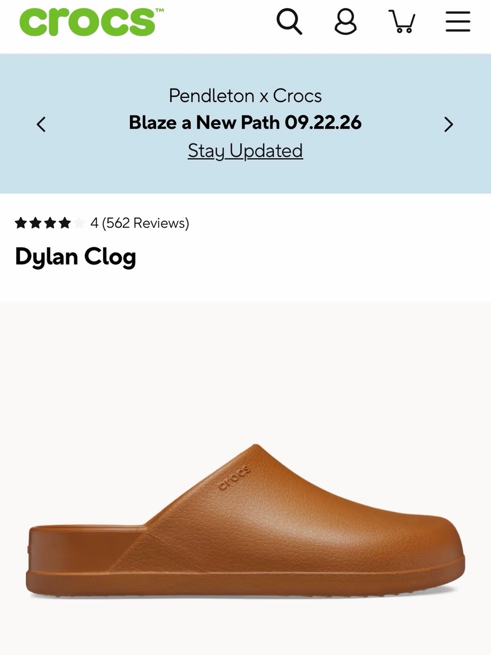 CROCS Women's Dylan Chestnut Brown Slip-On Clog Mule